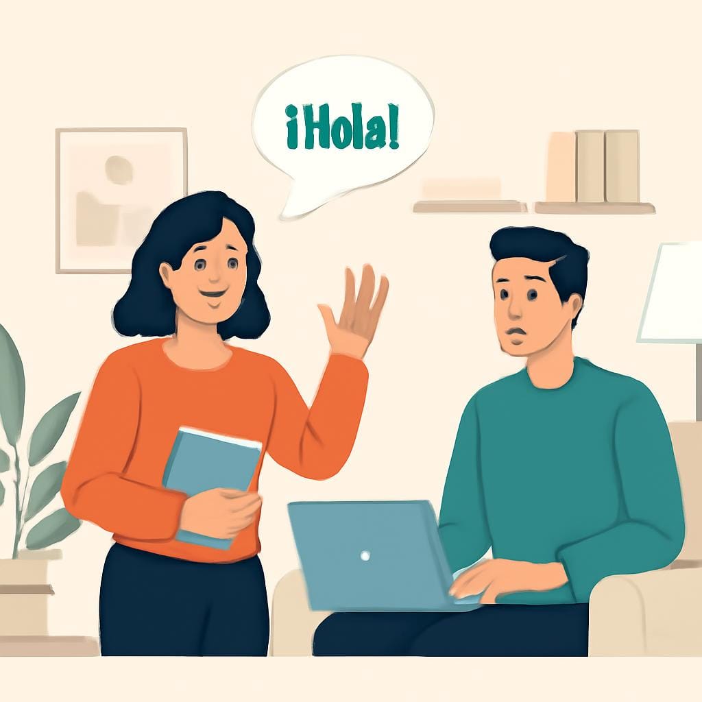 Ilustração sobre vocabulário de espanhol