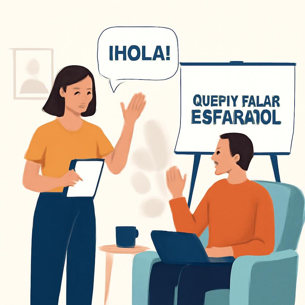 Ilustração sobre aulas de espanhol personalizadas