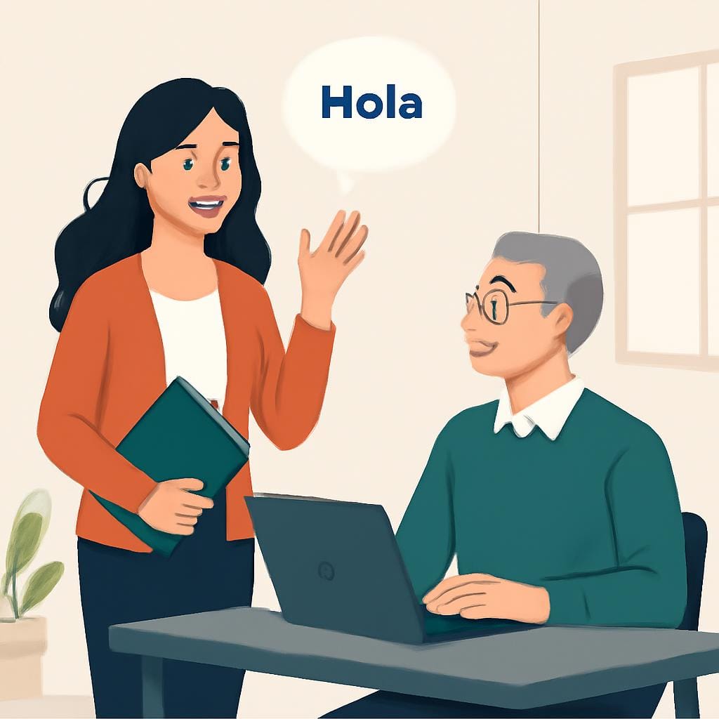 Ilustração sobre rotina de estudo de espanhol